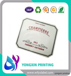 Self adhesive wine label
