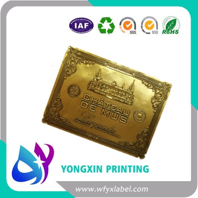 Metal Wine Bottle Sticker Label for various of wine bottles