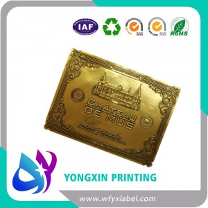 Metal Wine Bottle Sticker Label for various of wine bottles