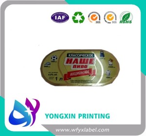 Embossed metalize beer bottle label-die cutting