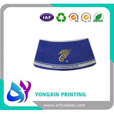 Embossed aluminium foil glass bottle labels